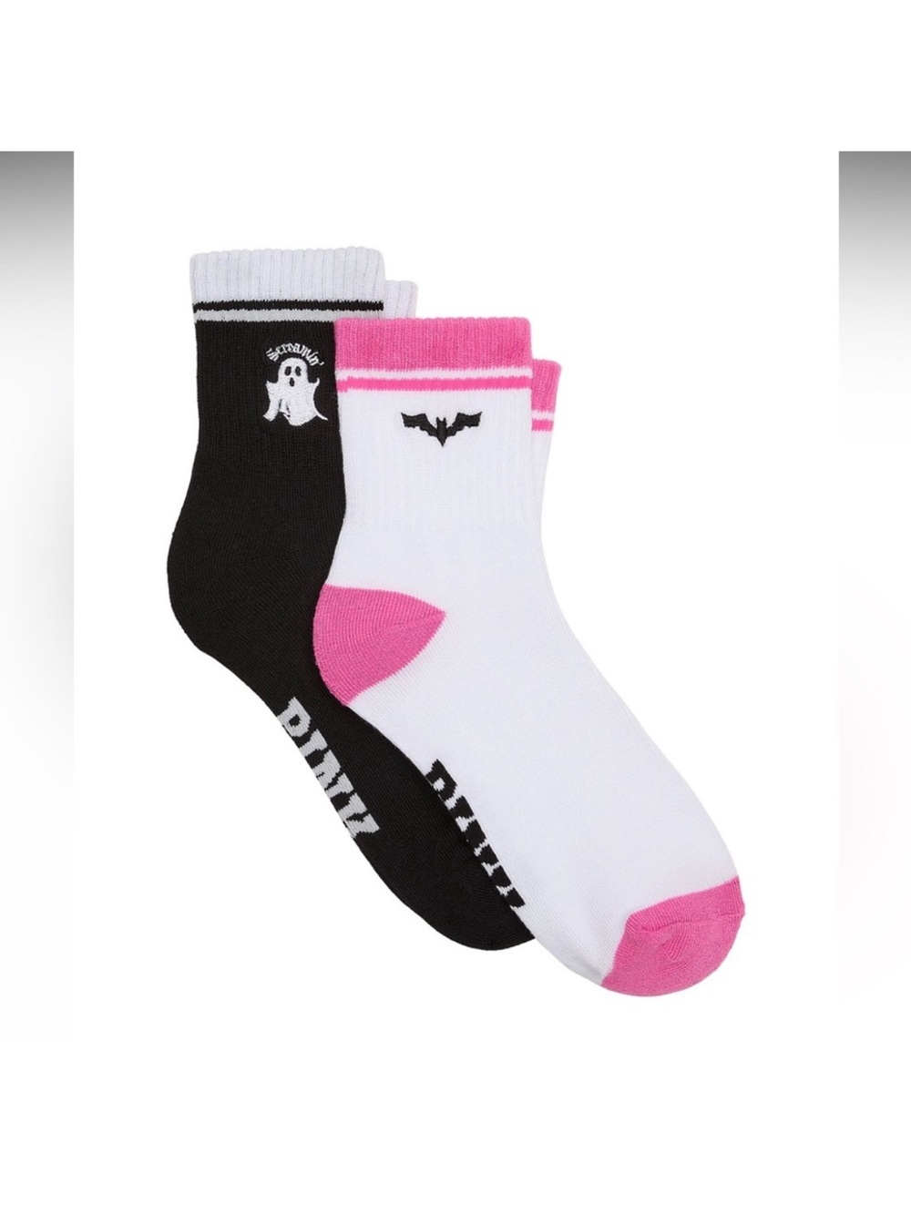 VS PINK Halloween Bat & Ghost 2-Pack Quarter Socks NEW